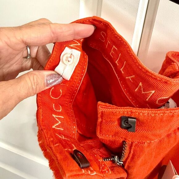 NWT Stella McCartney Kids denim shorts,in orange Size 10 - Picture 4 of 8